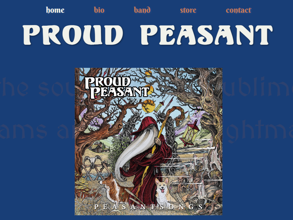 Image of Proud Peasant website.